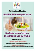 PRAE anuncia edital para o Auxílio Alimentação 2023.1