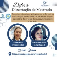 Defesa de produto da mestranda Eva Natalina Ferreira Costa