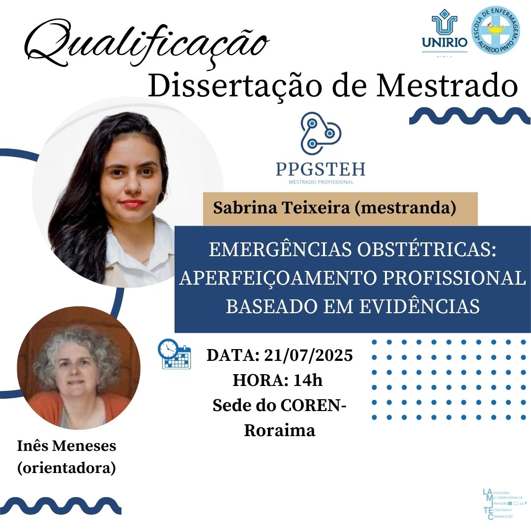 Exame de qualificação da mestranda Sabrina Torres Teixeira 