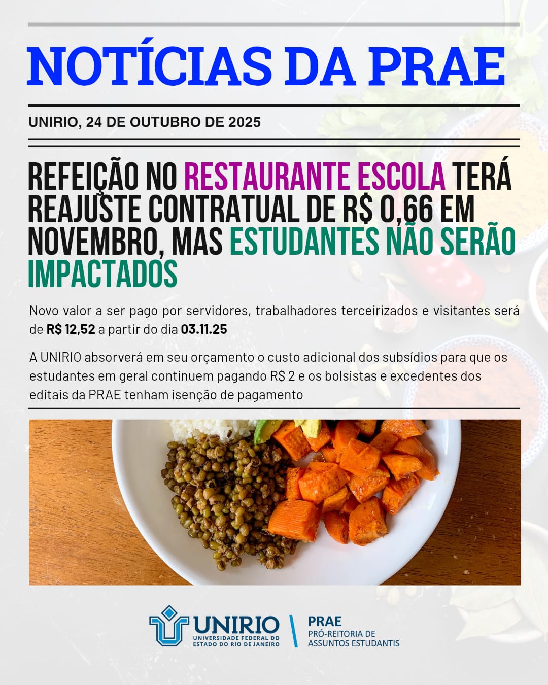 Reajuste de preços - Novembro 2025