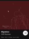 Cliff Korman lança seu álbum Migrations nas plataformas Cliff Korman lança seu álbum Migrations nas plataformas