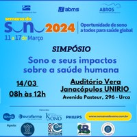 Simpósio Sono e Seus Impactos sobre a Saúde Humana, dia 14 de março no Auditório Vera Janacopulos