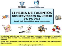 Inscrições para a II Feira de Talentos dos Servidores da UNIRIO até o dia 2 de outubro