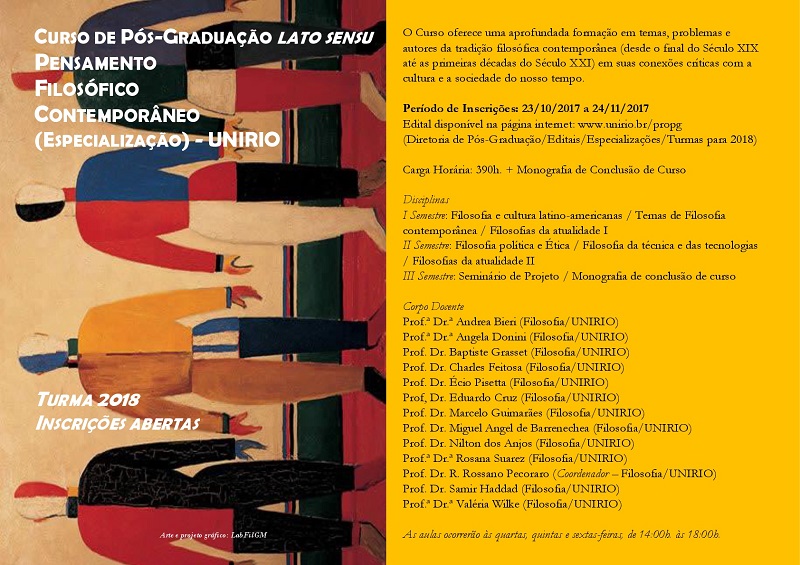 Inscrições Pós-Graduação em Pensamento Filosófico