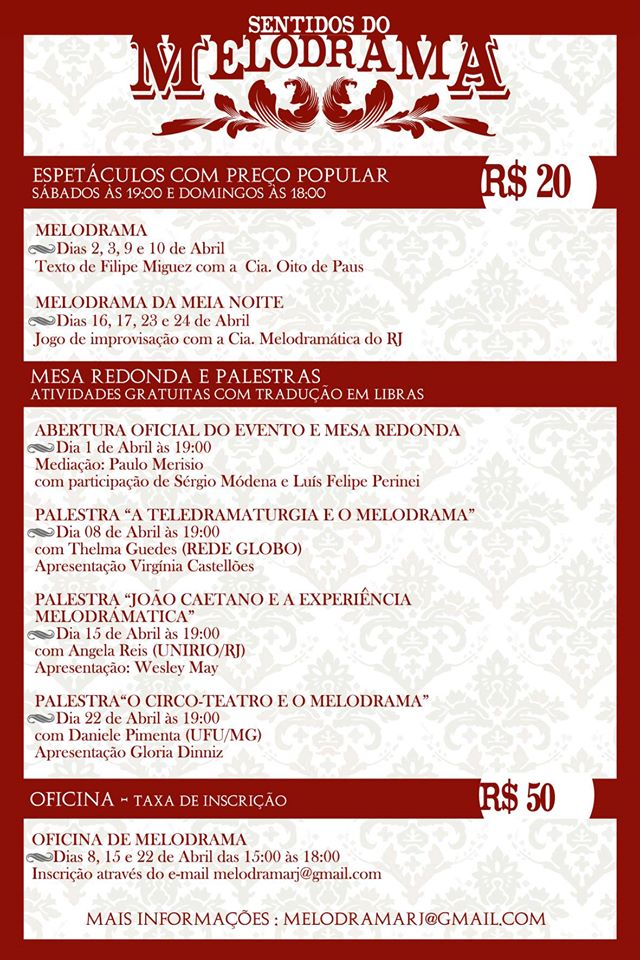 Programação 'Sentidos do Melodrama'