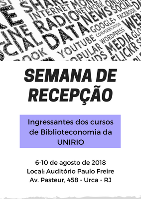 Cartaz Semana de Recepção Biblioteconomia
