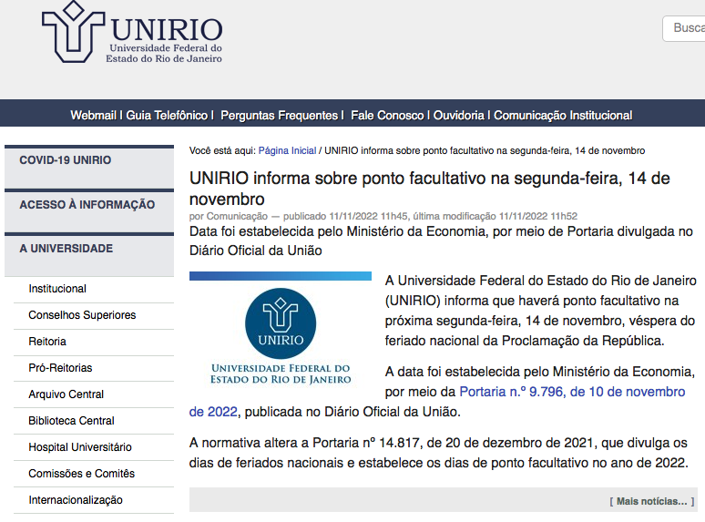 14 nov Ponto Facultativo