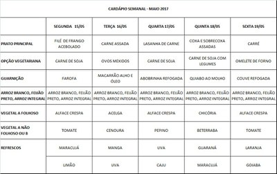 cardápio 15-05 a 19-05