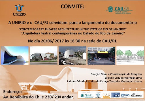 Filme é resultado de pesquisa institucional desenvolvida pelo Laboratório de Estudos do Espaço Teatral e Memória Urbana da UNIRIO