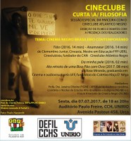 Cineclube Curta a Filosofia tem sessão nesta sexta-feira, dia 7
