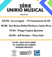 Série UNIRIO Musical promove evento com o Duo Raízes Rafael Pacheco e Isaías Alves
