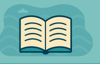 Imagem de um livro aberto em fundo azul representando a Pós-Graduação