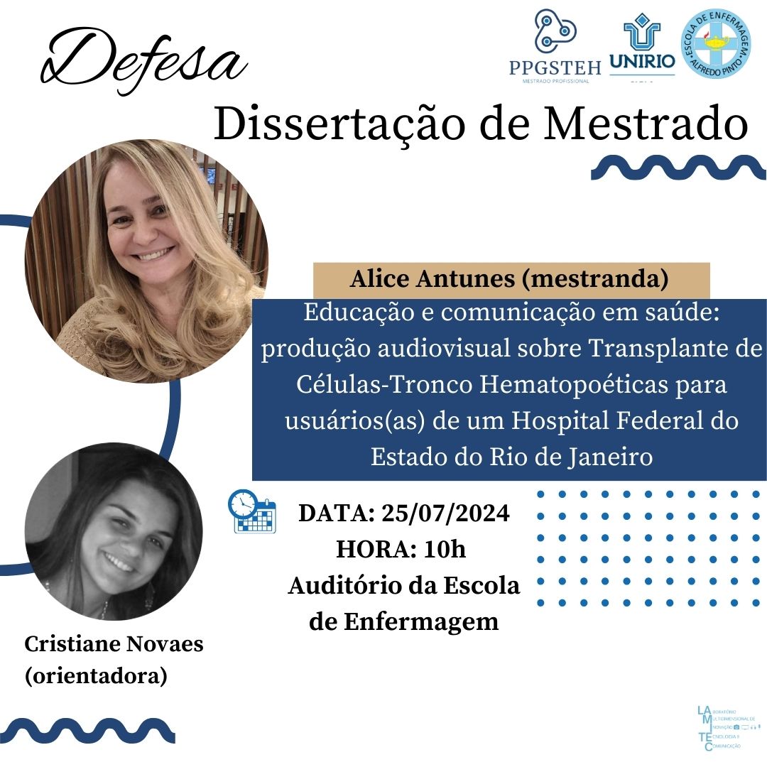 Defesa de produto da mestranda Alice Andrade Antunes