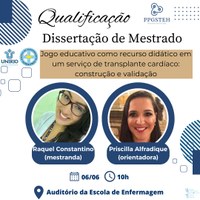 Exame de qualificação da mestranda Raquel Constantino de Almeida