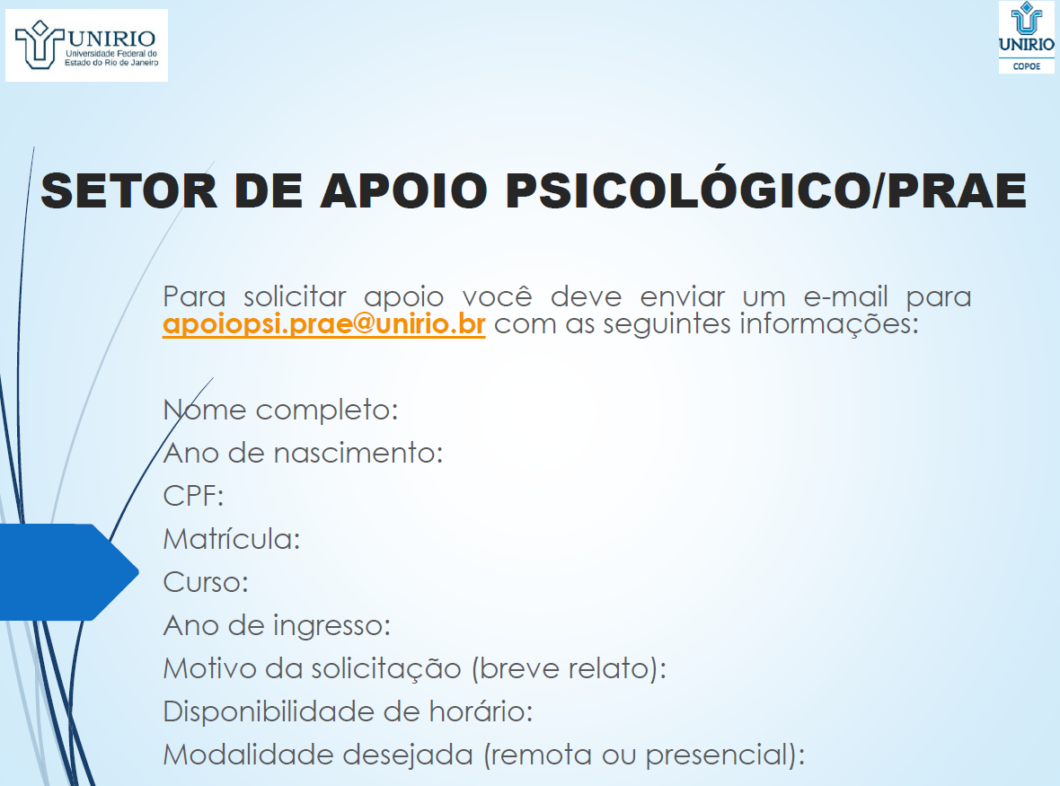 Atendimento no Setor de Apoio Psicológico 