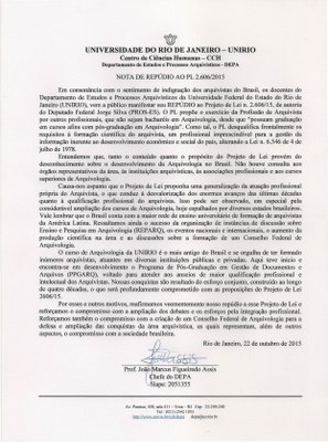 Nota de repúdio ao PL2.060/15
