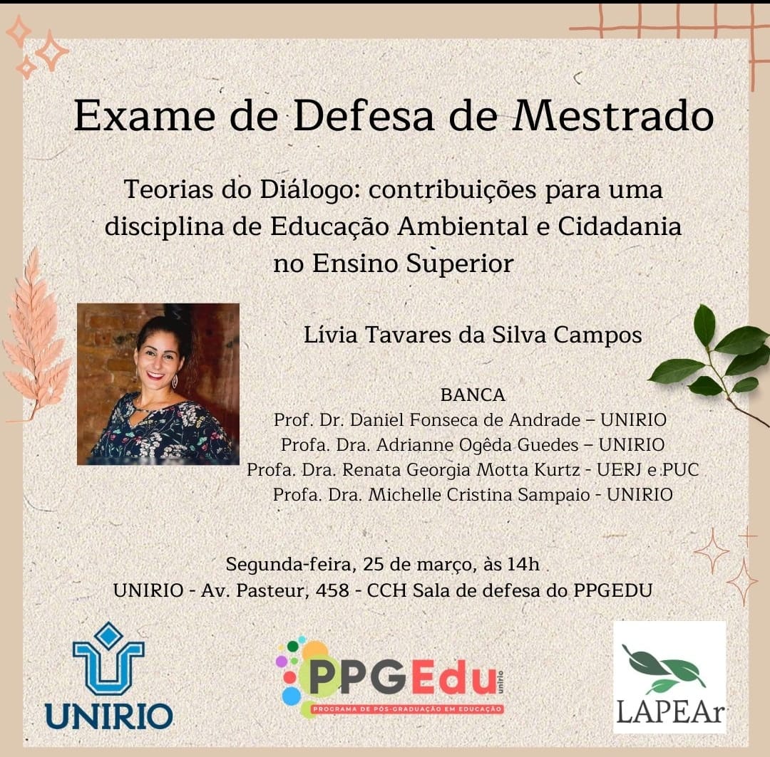 Exame de Defesa de Mestrado | Lívia Tavares da Silva Campos