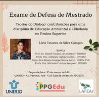 Exame de Defesa de Mestrado | Lívia Tavares da Silva Campos