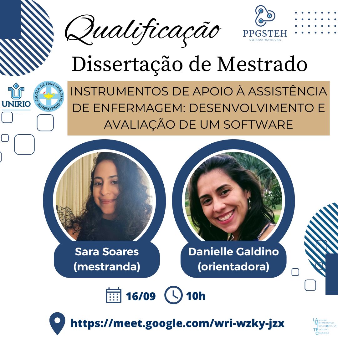 Exame de qualificação da mestranda Sara Soares Ferreira da Silva