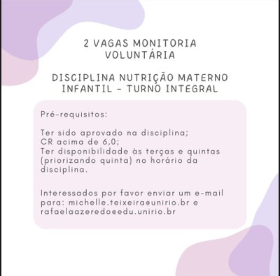 Monitoria Materno Infantil