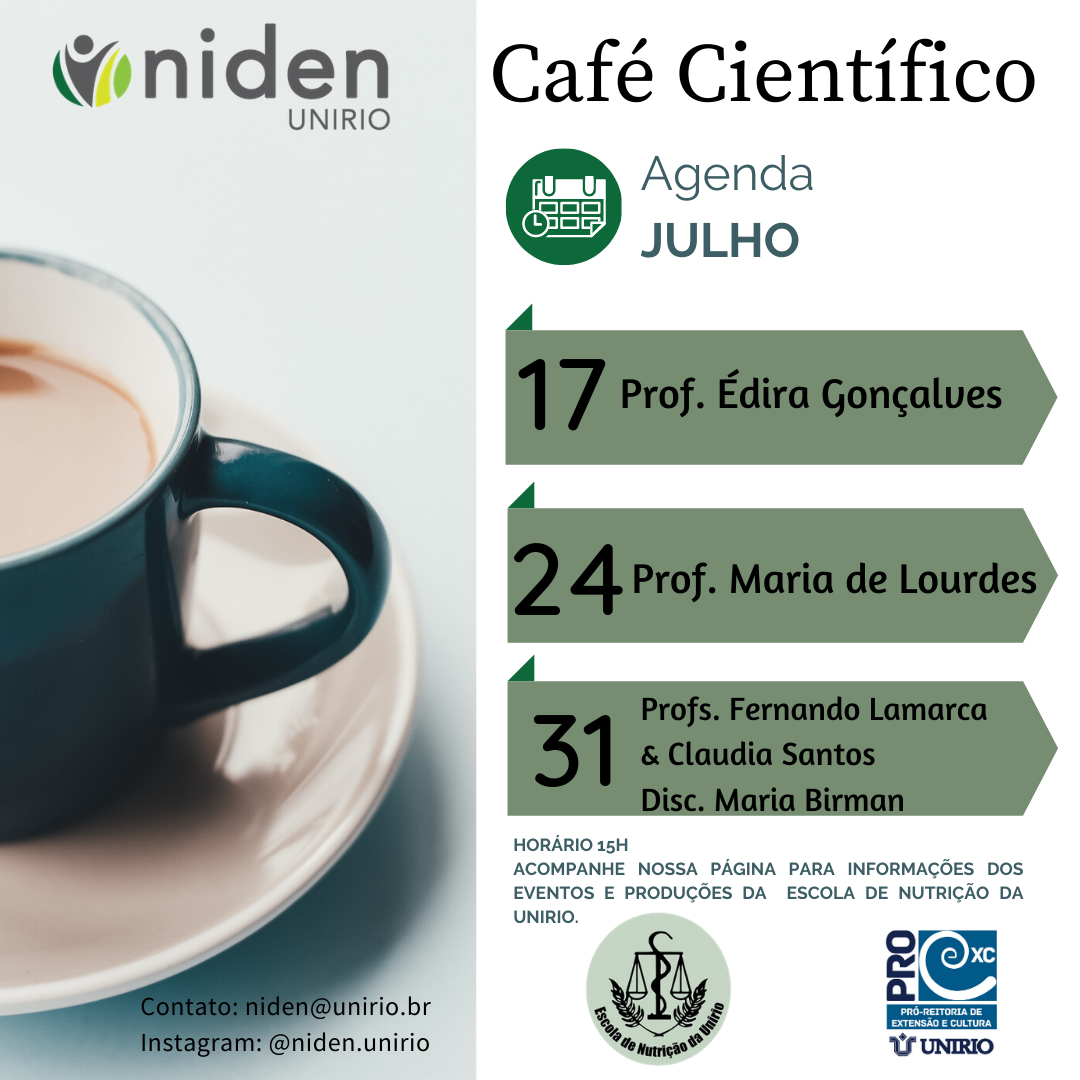 Café Científico - Agenda de julho/2020 