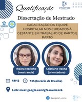 Exame de qualificação da mestranda Thainá Magno Marinho Boldt