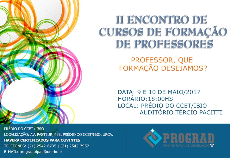 II Encontro dos cursos de Formação de Professores da UNIRIO