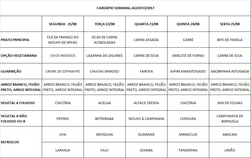 cardápio 21-08 a 25-08-17