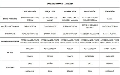 cardápio 24 a 28-04-17