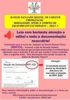 SEBES orienta sobre o envio do Imposto de Renda Pessoa Física  (ISENTOS)