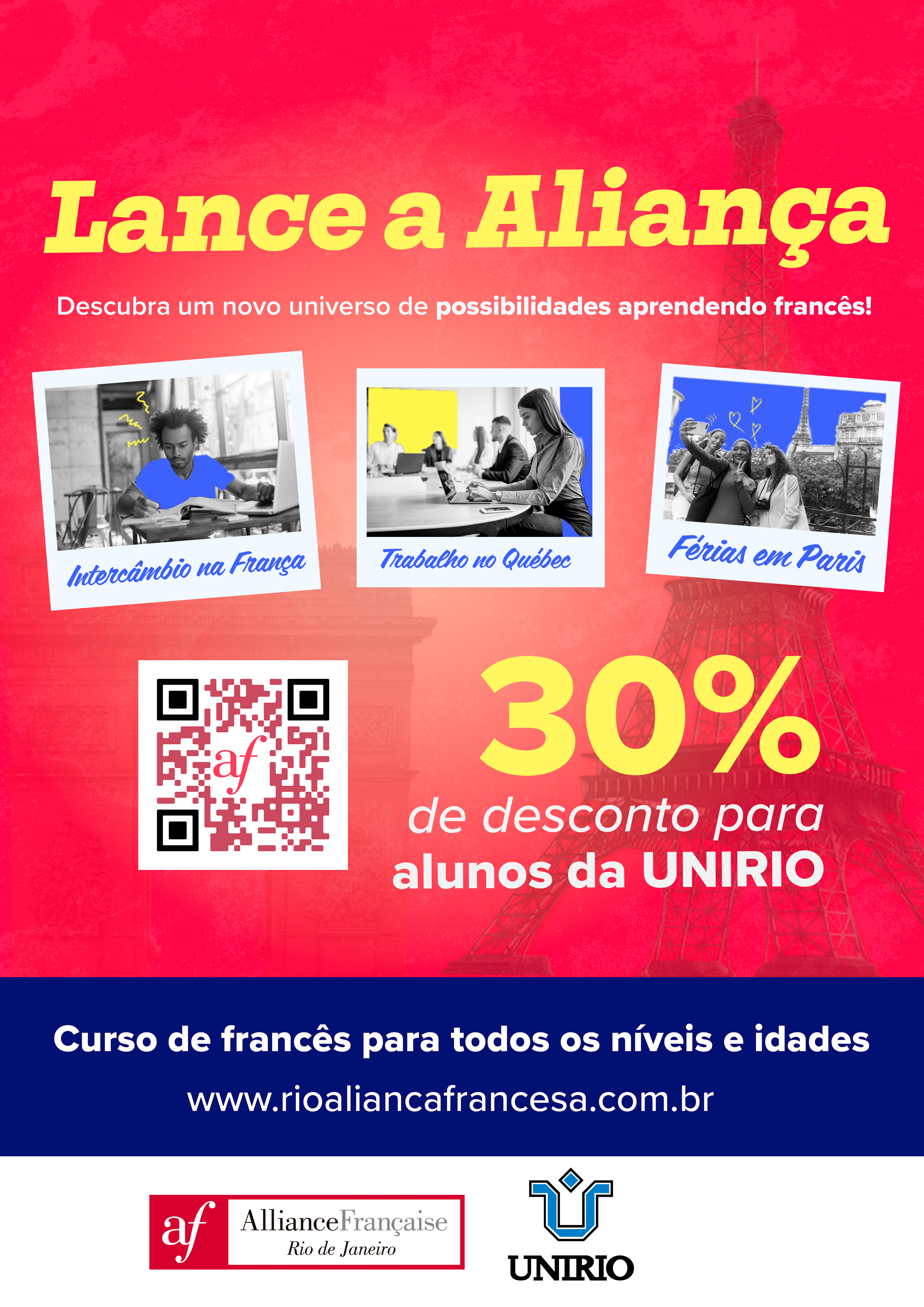 Aliança Francesa concede desconto para alunos da UNIRIO