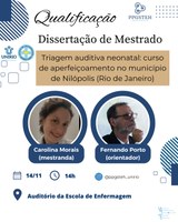 Exame de qualificação da mestranda Carolina dos Santos Batista Morais Innecco