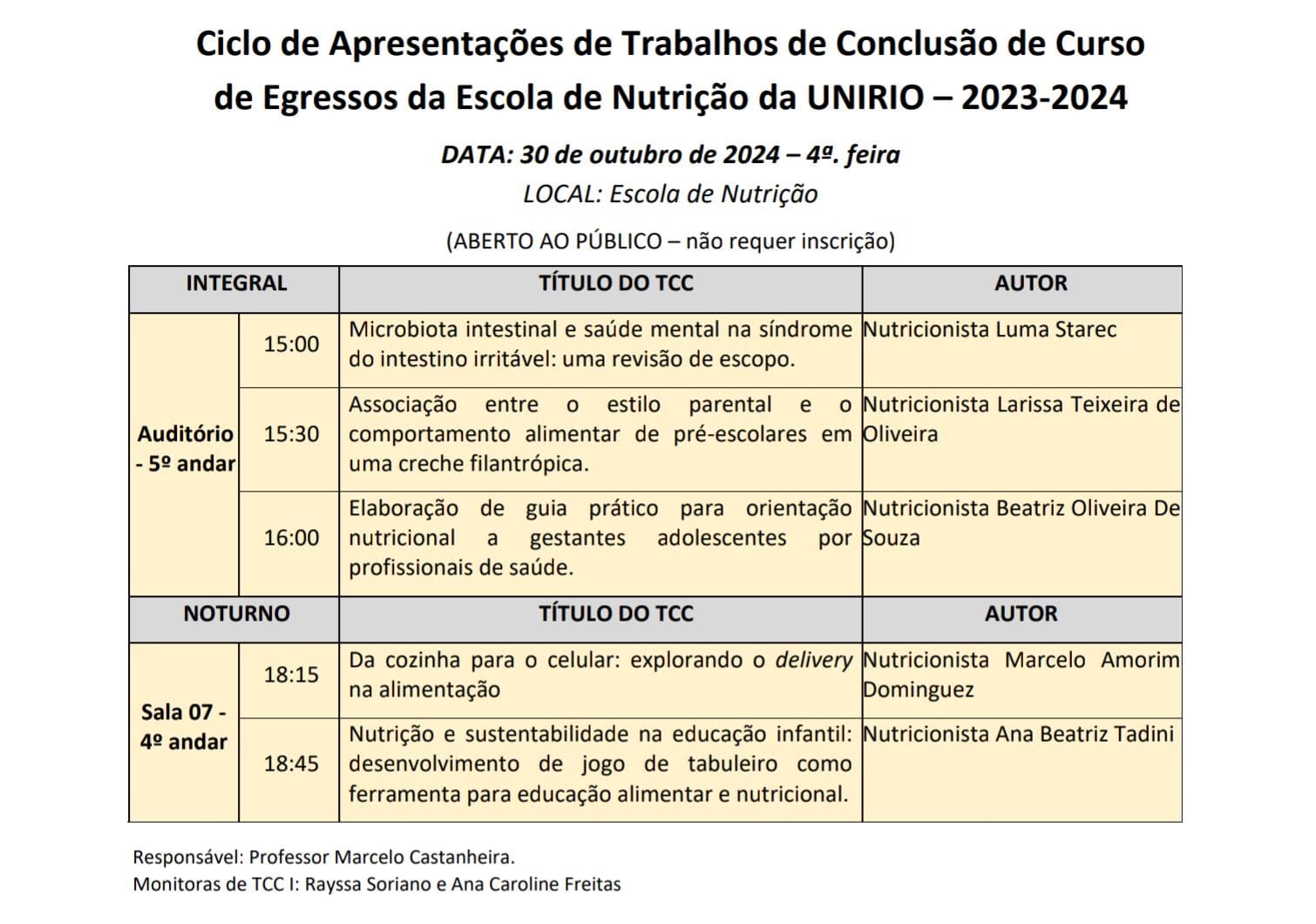 Ciclo de Apresentações egressos 2023-2024