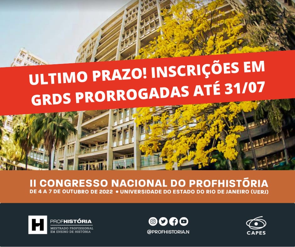 PRORROGAÇÃO II CONGRESSO PROFHISTORIA 2022