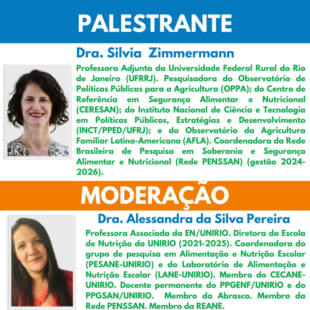 Programação - Palestrantes - PPGSAN Aula Magna PPGSAN 2025