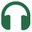 Fone de ouvido verde