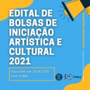 PROExC prorroga inscrições para o Edital de Bolsas de Iniciação Artística e Cultural até 26 de junho PROExC prorroga inscrições para o Edital de Bolsas de Iniciação Artística e Cultural até 26 de junho