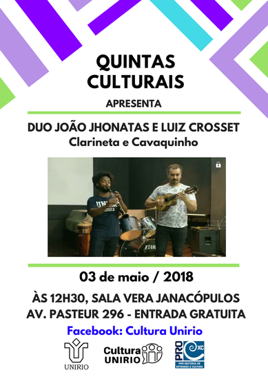 Cartaz Quintas Culturais João Jhonatas e Luiz Crosset