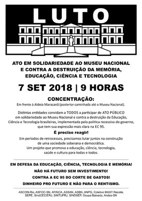 ATO LUTO MUSEU NACIONAL