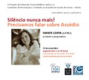 Fafate Costa realiza a palestra "Silêncio nunca mais! Precisamos falar sobre Assédio" Fafate Costa realiza a palestra "Silêncio nunca mais! Precisamos falar sobre Assédio"