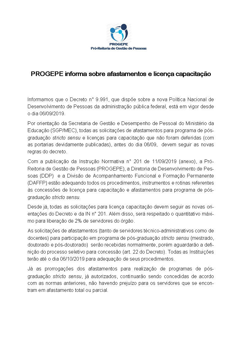 Progepe Afastamentos