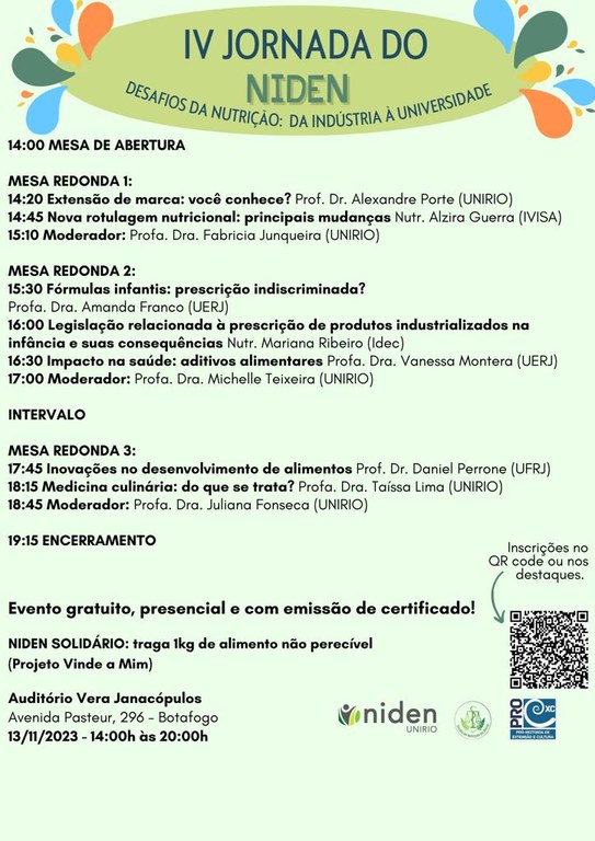 Evento Programação Nova Data IV Jornada Niden