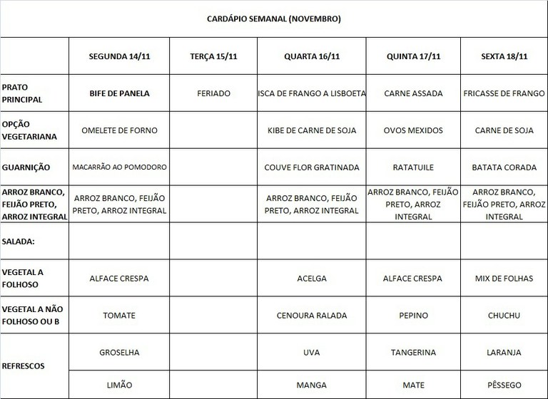 CARDÁPIO 14 A 18-11-16