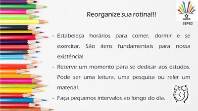 Reorganização da rotina