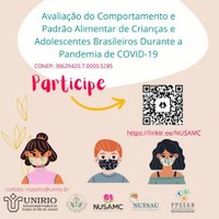 NUSAMC realiza pesquisa sobre alimentação de crianças e adolescentes durante a pandemia de COVID-19