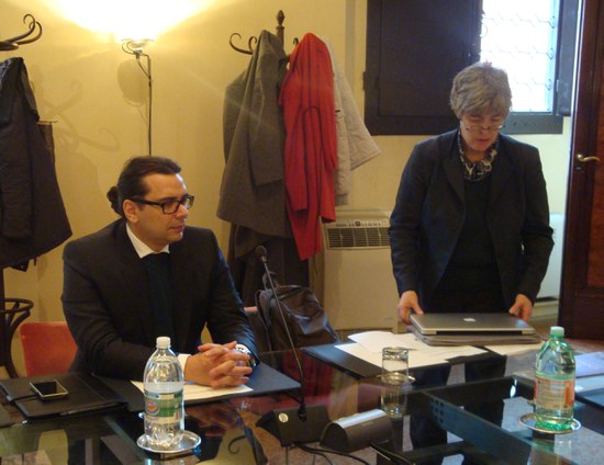 Diretor de Pós-Graduação da UNIRIO, Paulo Cavalcante, com vice-reitora da Universidade de Bolonha, Carla Salvaterra Diretor de Pós-Graduação da UNIRIO, Paulo Cavalcante, com vice-reitora da Universidade de Bolonha, Carla Salvaterra