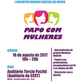 ‘I Encontro Meninas Digitais na UNIRIO: papo com mulheres’ acontece no dia 16 de agosto