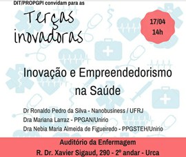 'Inovação e Empreendedorismo na Saúde' é o tema da próxima edição do projeto Terças Inovadoras
