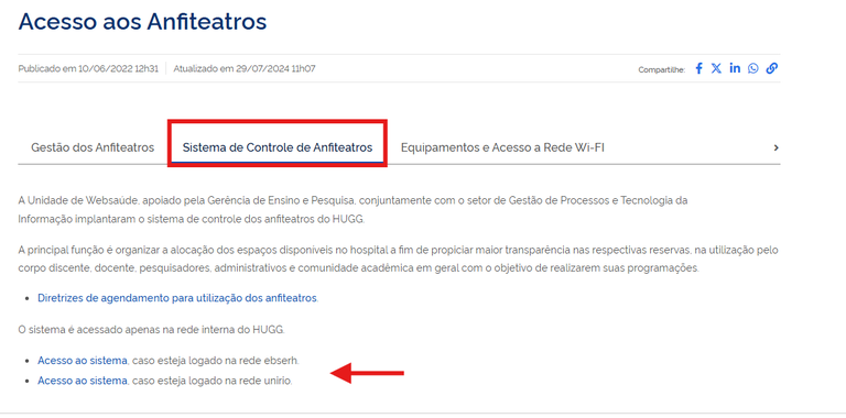 Controle de anfiteatro