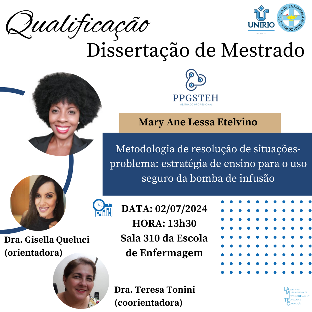 Exame de qualificação da mestranda Mary Ane Lessa Etelvino